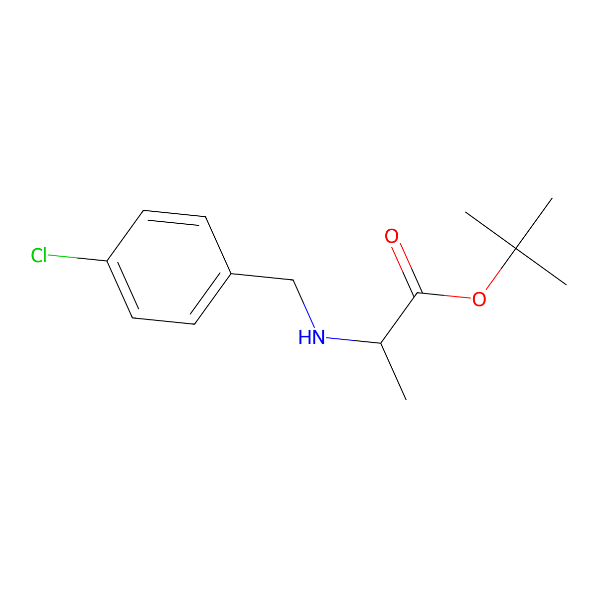 tert-butyl (2S)-2-{[(4-chlorophenyl)methyl]amino}propanoate molecular structure, CAS 2639390-45-5
