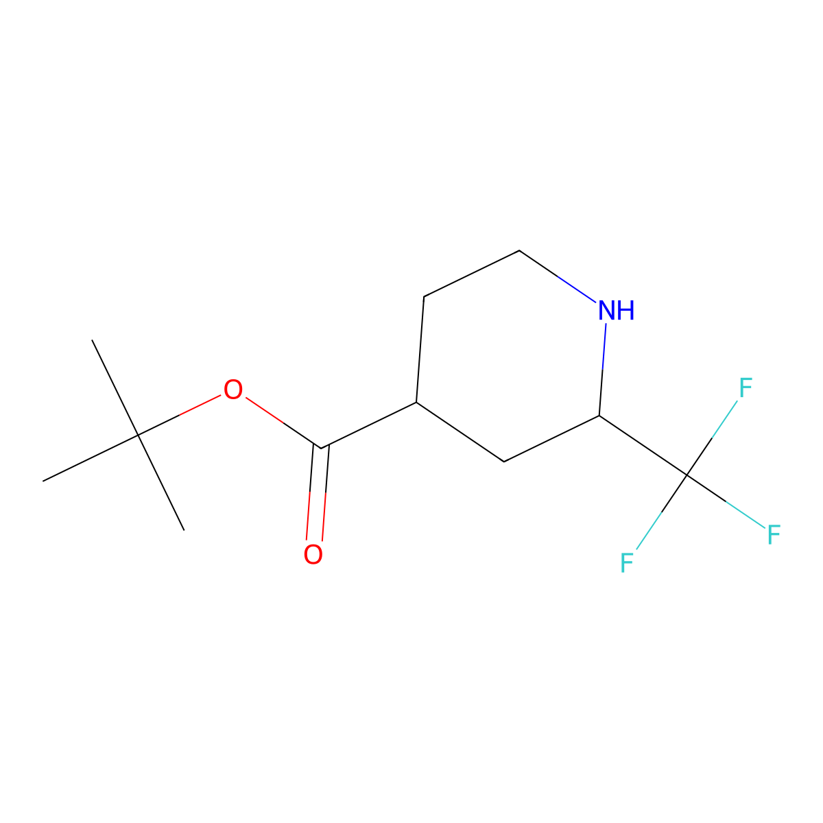 rac-tert-butyl (2R,4S)-2-(trifluoromethyl)piperidine-4-carboxylate molecular structure, CAS 2639390-63-7