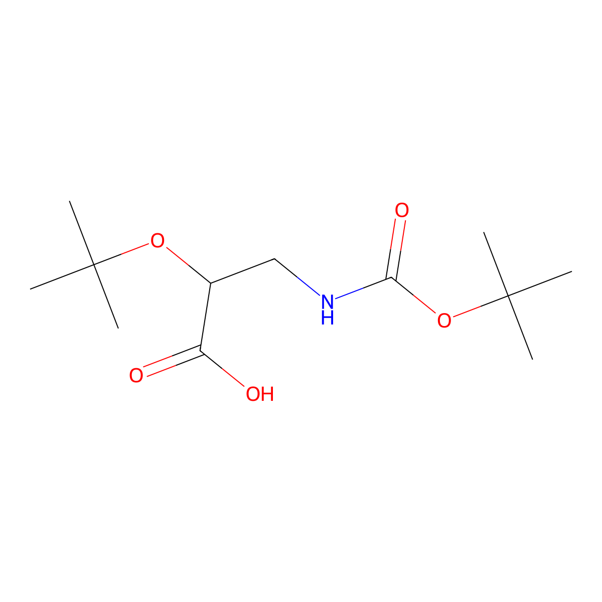 (2R)-2-(tert-butoxy)-3-{[(tert-butoxy)carbonyl]amino}propanoic acid molecular structure, CAS 2639390-72-8