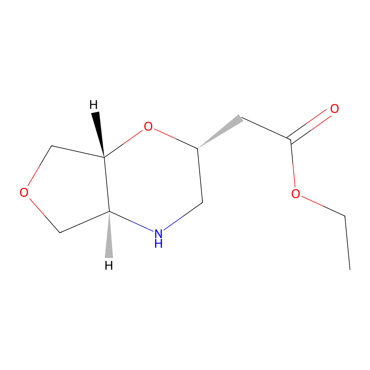 rac-ethyl 2-[(2R,4aS,7aR)-hexahydro-2H-furo[3,4-b][1,4]oxazin-2-yl]acetate molecular structure, CAS 2639390-79-5