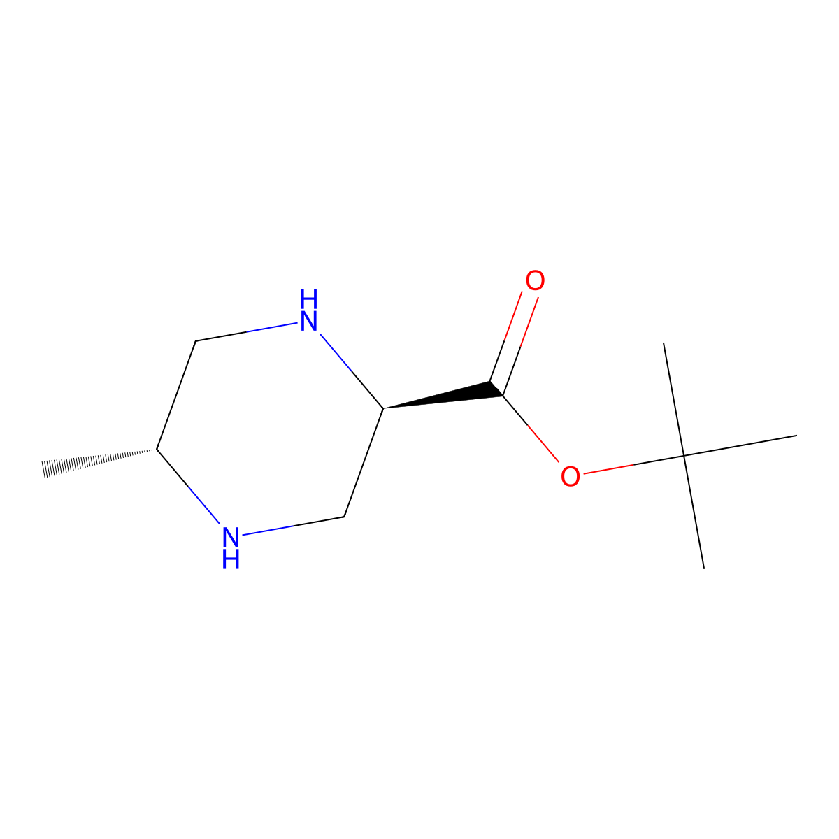 rac-tert-butyl (2R,5R)-5-methylpiperazine-2-carboxylate molecular structure, CAS 2639390-80-8