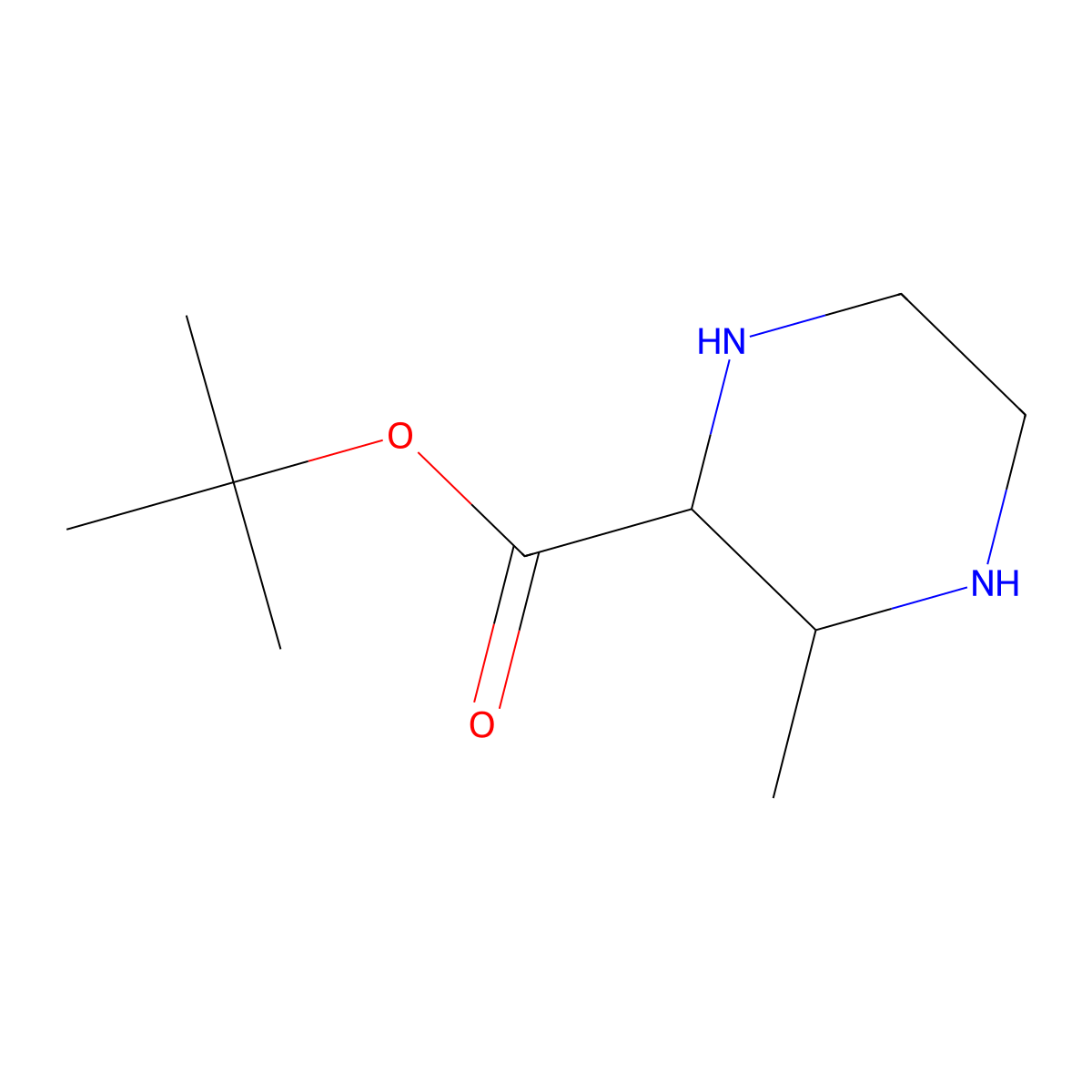 rac-tert-butyl (2R,3R)-3-methylpiperazine-2-carboxylate molecular structure, CAS 2639390-86-4