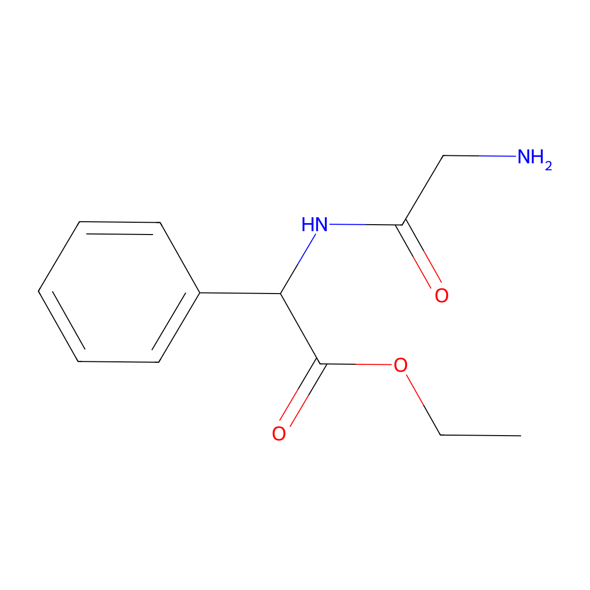 ethyl (2S)-2-(2-aminoacetamido)-2-phenylacetate molecular structure, CAS 2639391-07-2