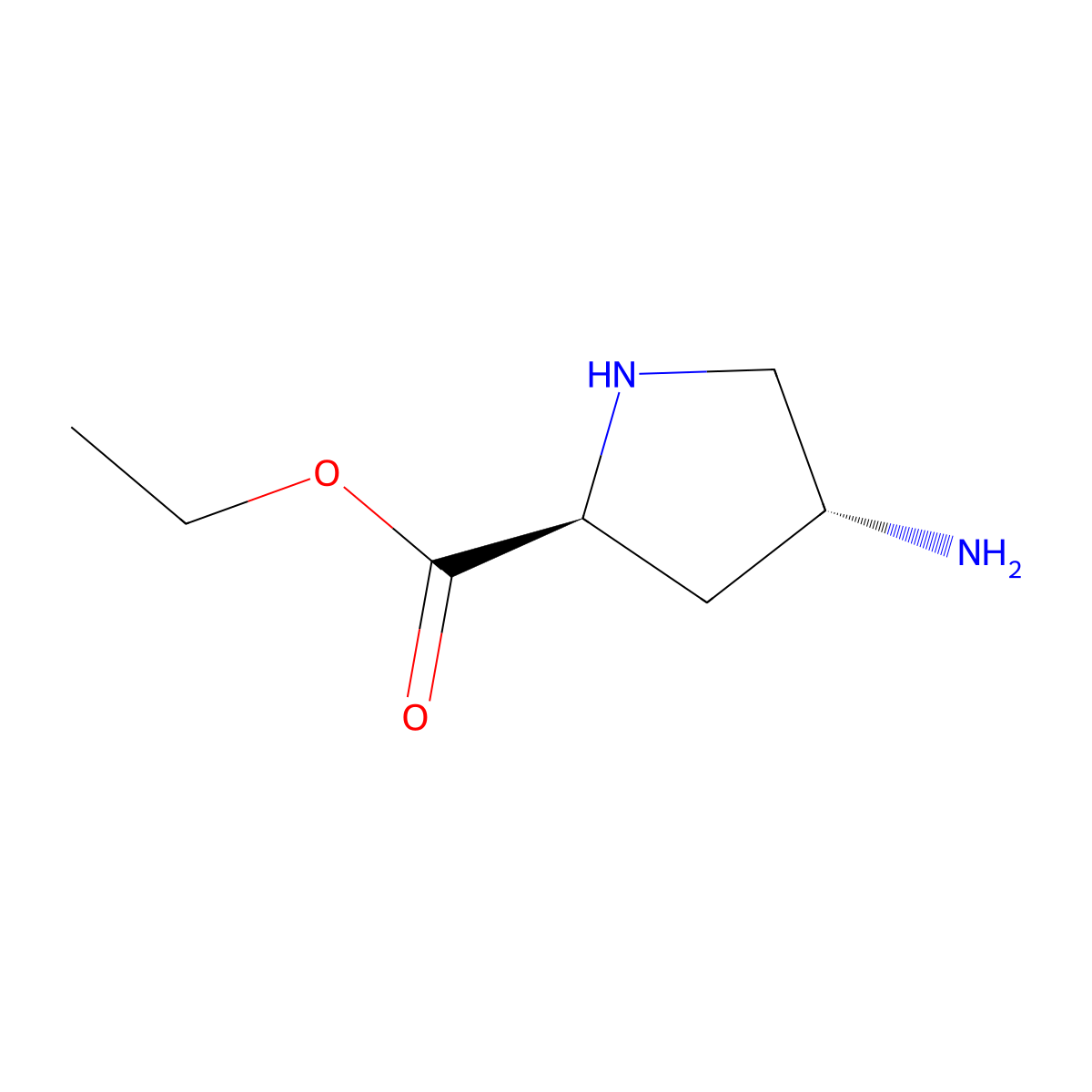 ethyl (2S,4R)-4-aminopyrrolidine-2-carboxylate molecular structure, CAS 2639391-08-3