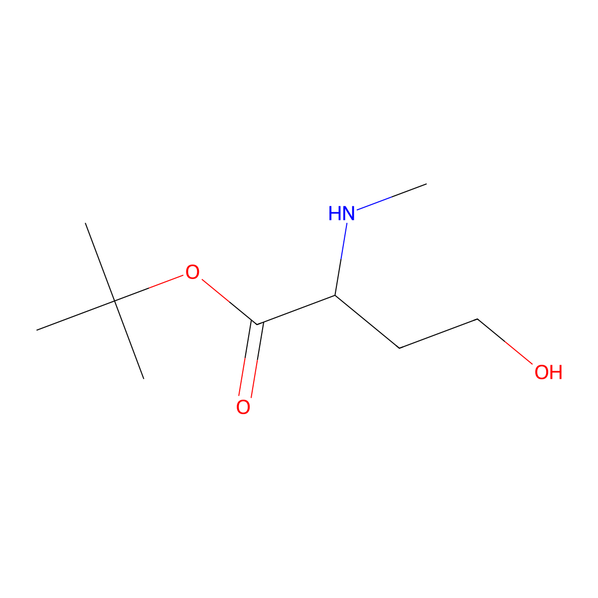 tert-butyl (2R)-4-hydroxy-2-(methylamino)butanoate molecular structure, CAS 2639391-09-4