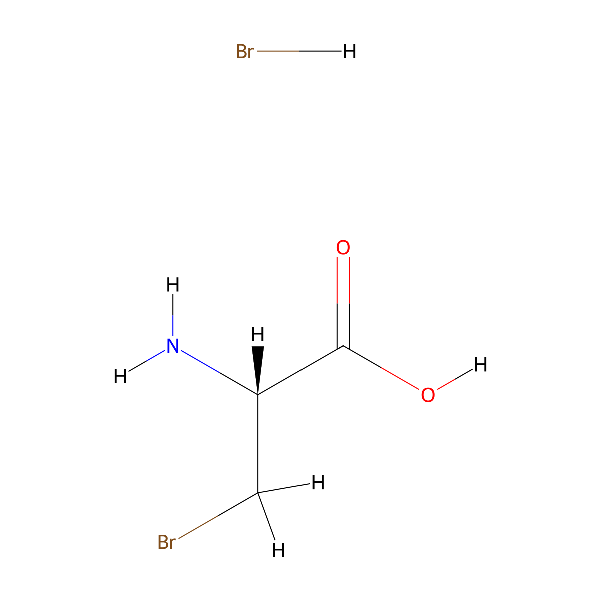 (2R)-2-amino-3-bromopropanoic acid hydrobromide molecular structure, CAS 2639391-10-7