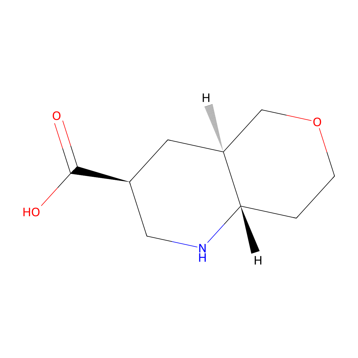 rac-(3R,4aS,8aR)-octahydro-1H-pyrano[4,3-b]pyridine-3-carboxylic acid molecular structure, CAS 2639391-14-1
