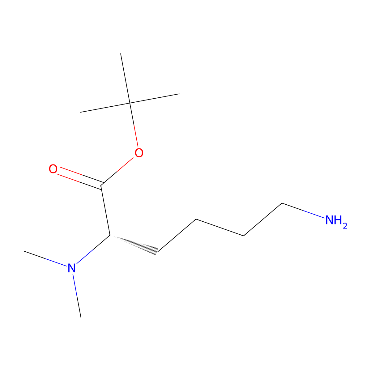 tert-butyl (2S)-6-amino-2-(dimethylamino)hexanoate molecular structure, CAS 2639391-15-2