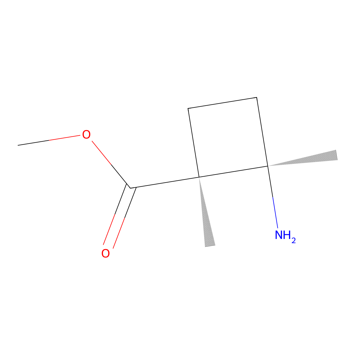 rac-methyl (1R,2S)-2-amino-1,2-dimethylcyclobutane-1-carboxylate molecular structure, CAS 2639391-16-3