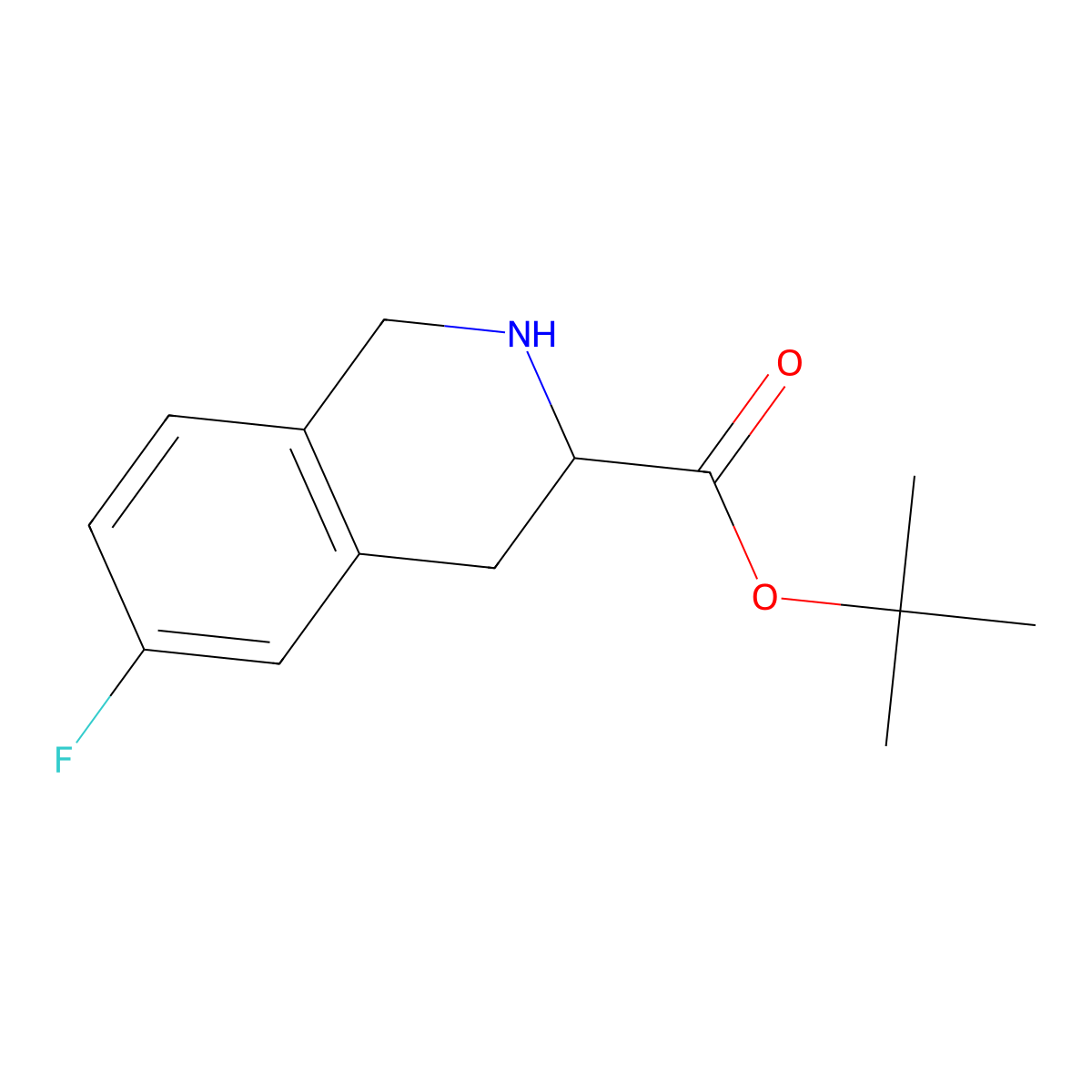 tert-butyl (3S)-6-fluoro-1,2,3,4-tetrahydroisoquinoline-3-carboxylate molecular structure, CAS 2639391-28-7