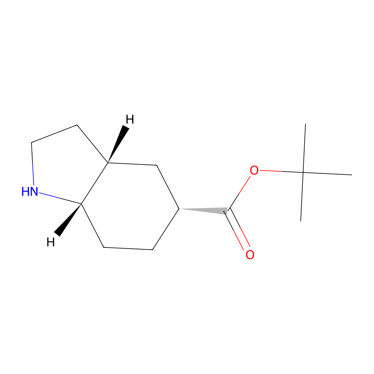 rac-tert-butyl (3aR,5S,7aR)-octahydro-1H-indole-5-carboxylate molecular structure, CAS 2639391-42-5