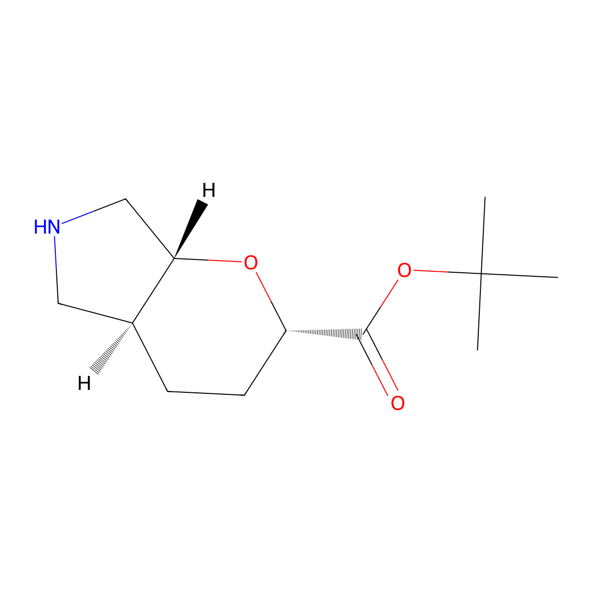 rac-tert-butyl (2R,4aR,7aS)-octahydropyrano[2,3-c]pyrrole-2-carboxylate molecular structure, CAS 2639391-47-0