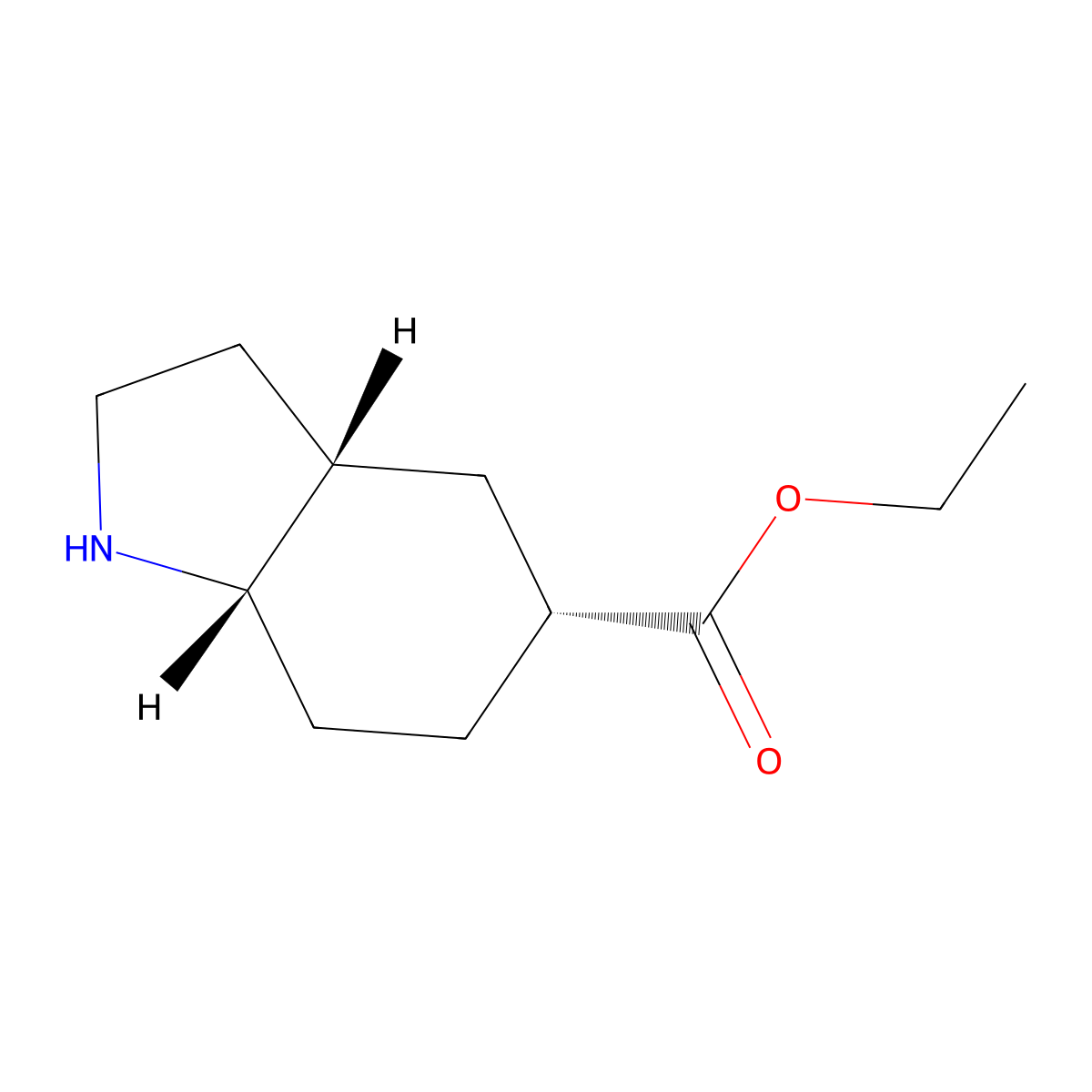 rac-ethyl (3aR,5S,7aR)-octahydro-1H-indole-5-carboxylate molecular structure, CAS 2639391-62-9