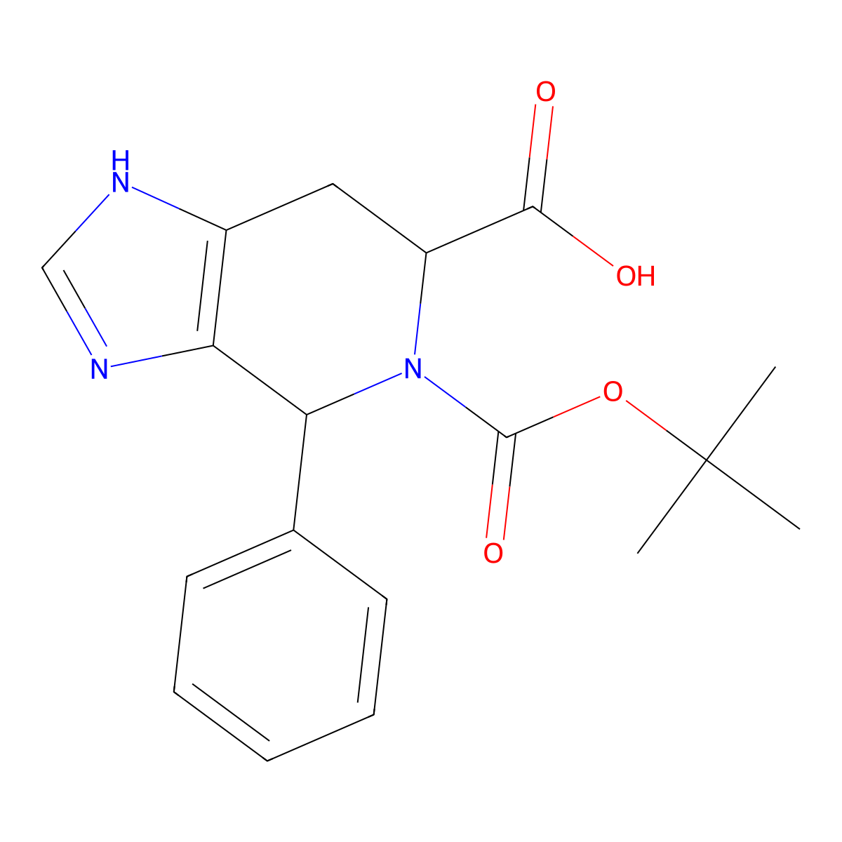 rac-(4R,6R)-5-[(tert-butoxy)carbonyl]-4-phenyl-3H,4H,5H,6H,7H-imidazo[4,5-c]pyridine-6-carboxylic acid molecular structure, CAS 2639391-65-2