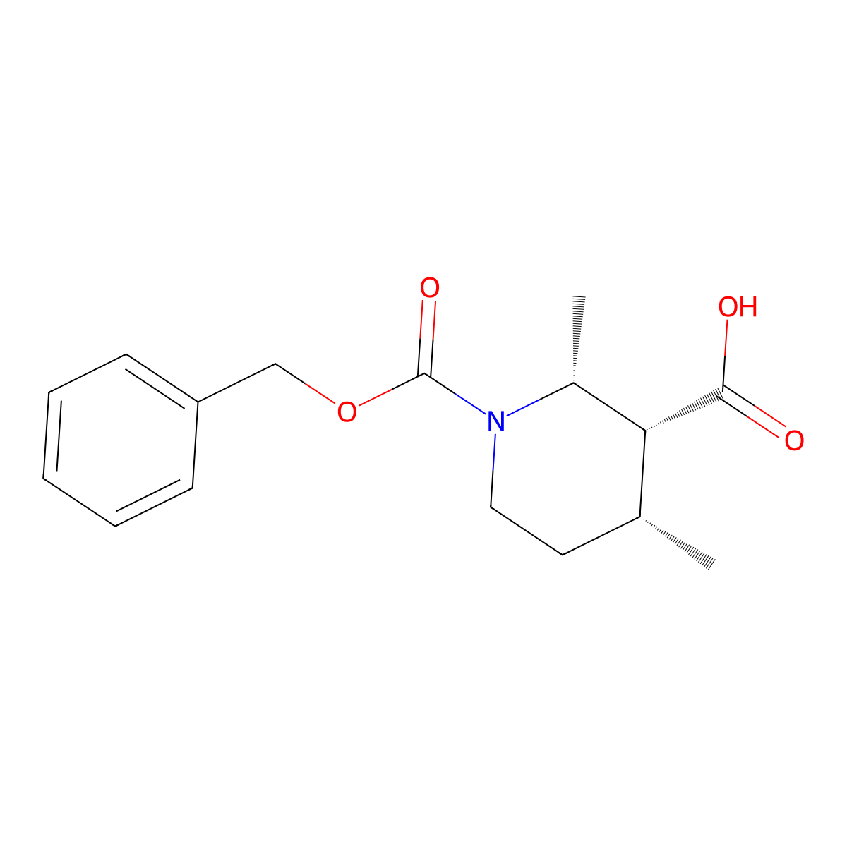 rac-(2R,3R,4R)-1-[(benzyloxy)carbonyl]-2,4-dimethylpiperidine-3-carboxylic acid molecular structure, CAS 2639391-72-1