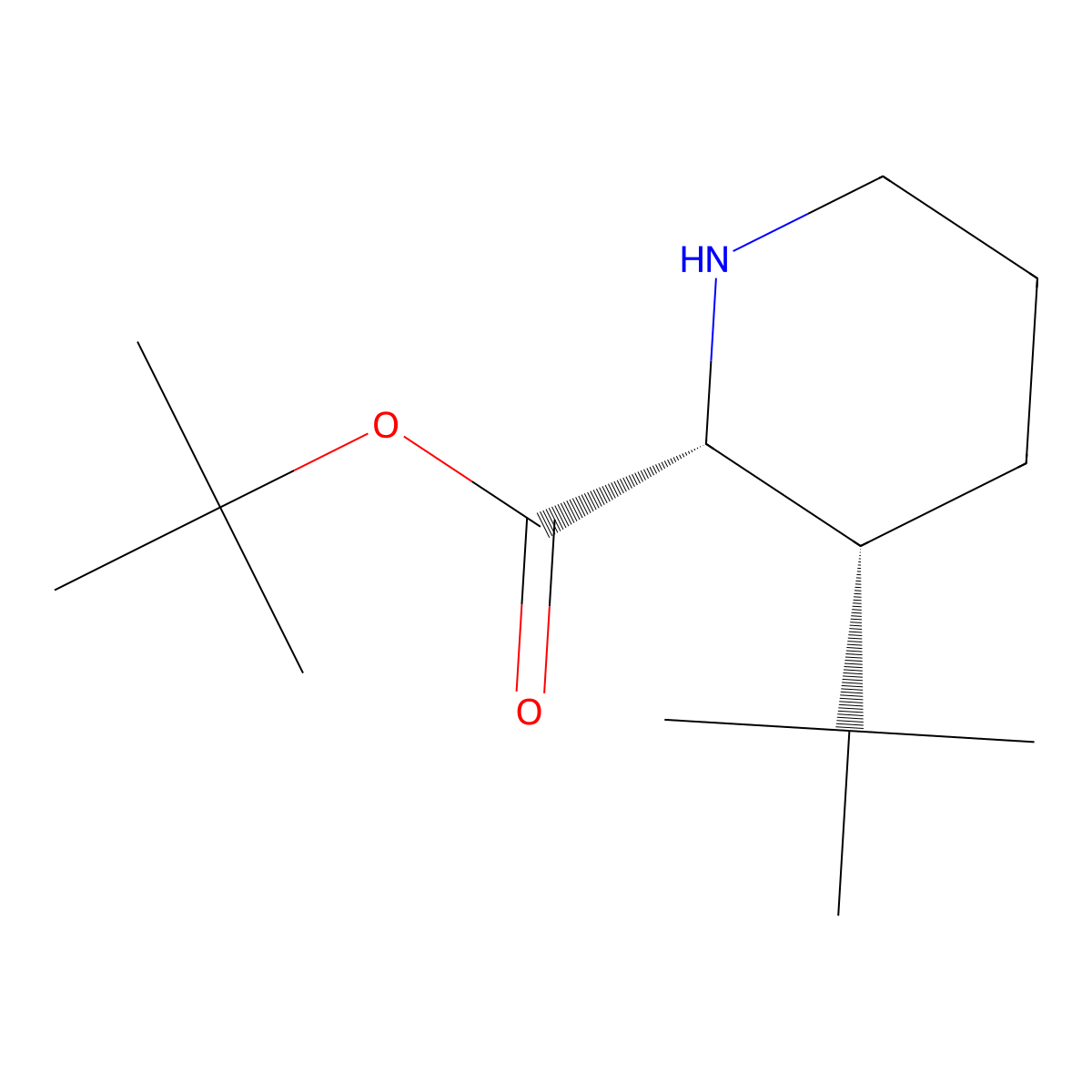 rac-tert-butyl (2R,3R)-3-tert-butylpiperidine-2-carboxylate molecular structure, CAS 2639392-06-4