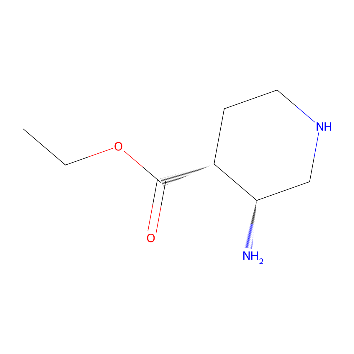 rac-ethyl (3R,4R)-3-aminopiperidine-4-carboxylate molecular structure, CAS 2639392-08-6