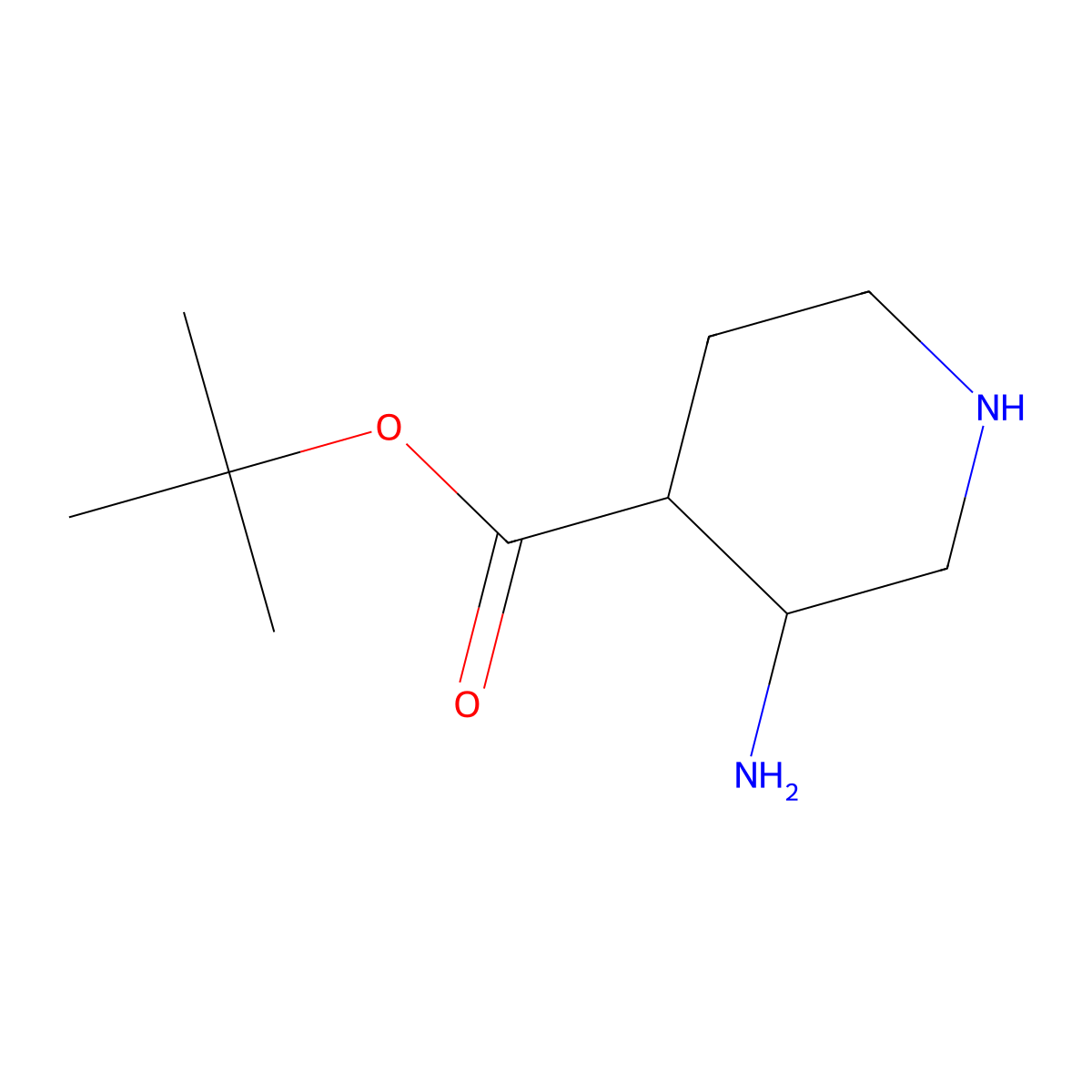 rac-tert-butyl (3R,4R)-3-aminopiperidine-4-carboxylate molecular structure, CAS 2639392-16-6