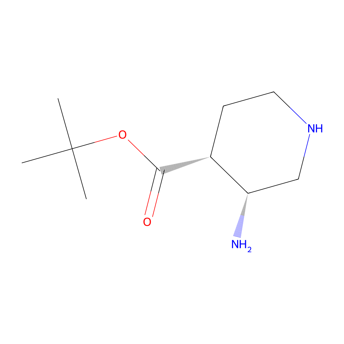 rac-tert-butyl (3R,4R)-3-aminopiperidine-4-carboxylate molecular structure, CAS 2639392-16-6