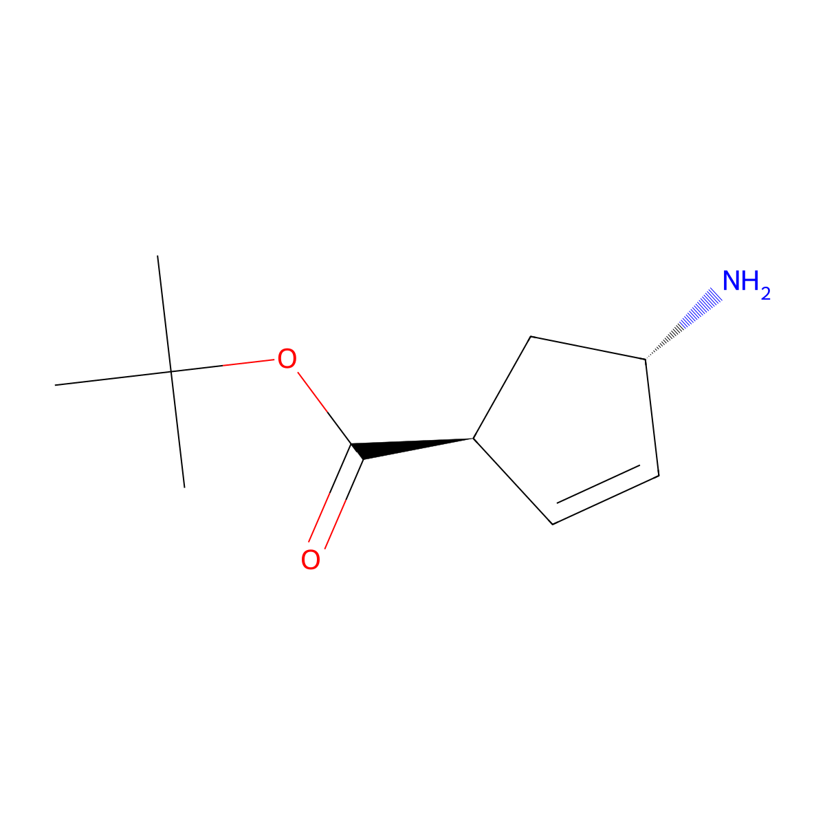 tert-butyl (1S,4S)-4-aminocyclopent-2-ene-1-carboxylate molecular structure, CAS 2639392-25-7