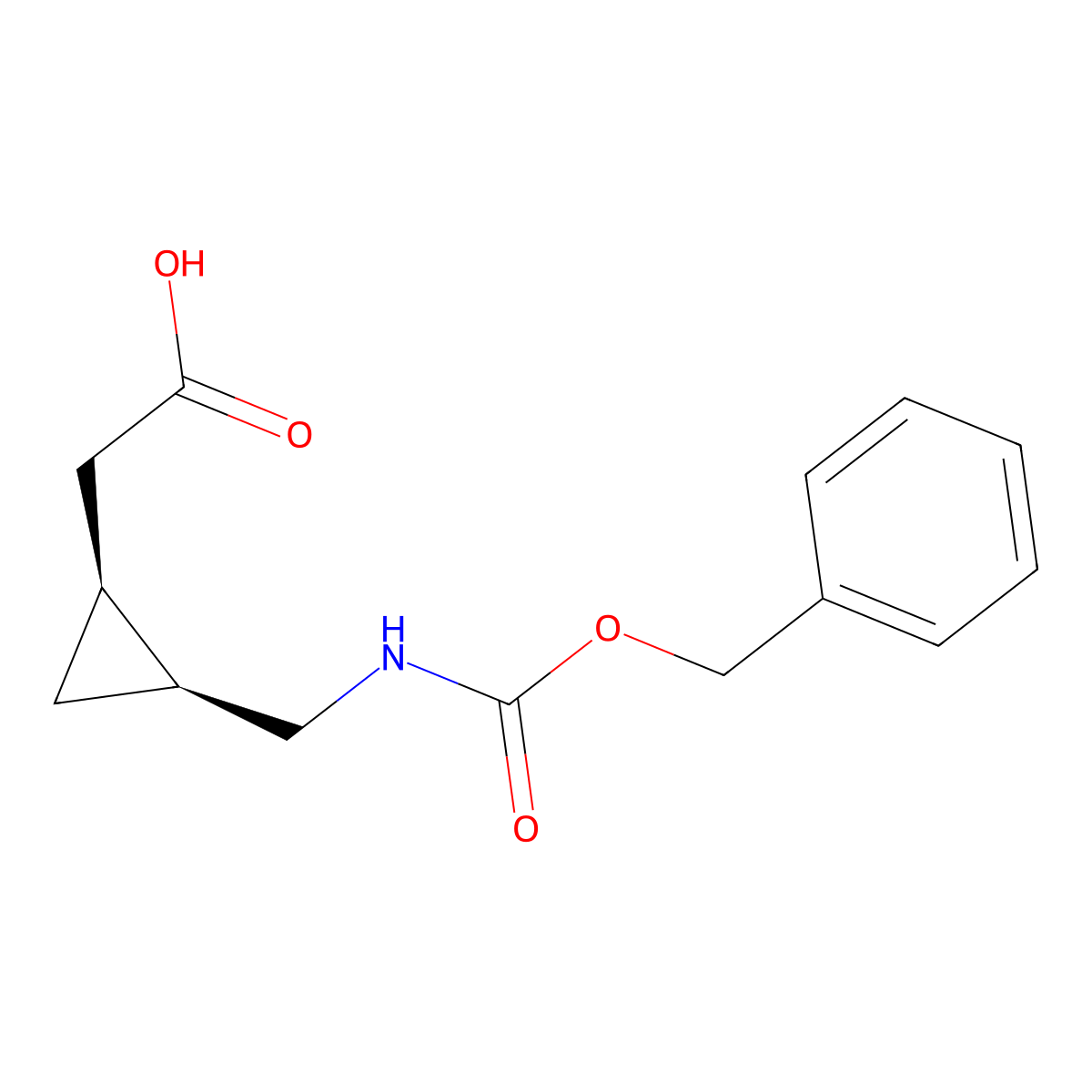 rac-2-[(1R,2R)-2-({[(benzyloxy)carbonyl]amino}methyl)cyclopropyl]acetic acid molecular structure, CAS 2639392-48-4