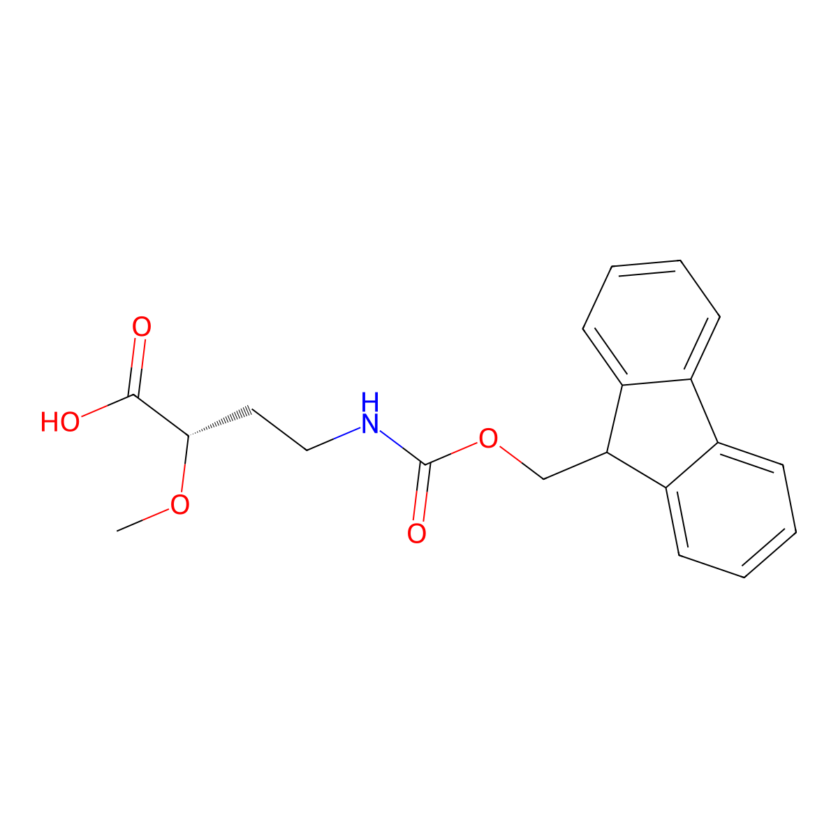(2S)-4-({[(9H-fluoren-9-yl)methoxy]carbonyl}amino)-2-methoxybutanoic acid molecular structure, CAS 2639392-72-4