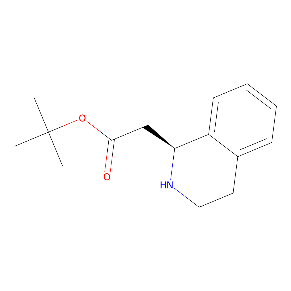 tert-butyl 2-[(1S)-1,2,3,4-tetrahydroisoquinolin-1-yl]acetate molecular structure, CAS 2639392-77-9