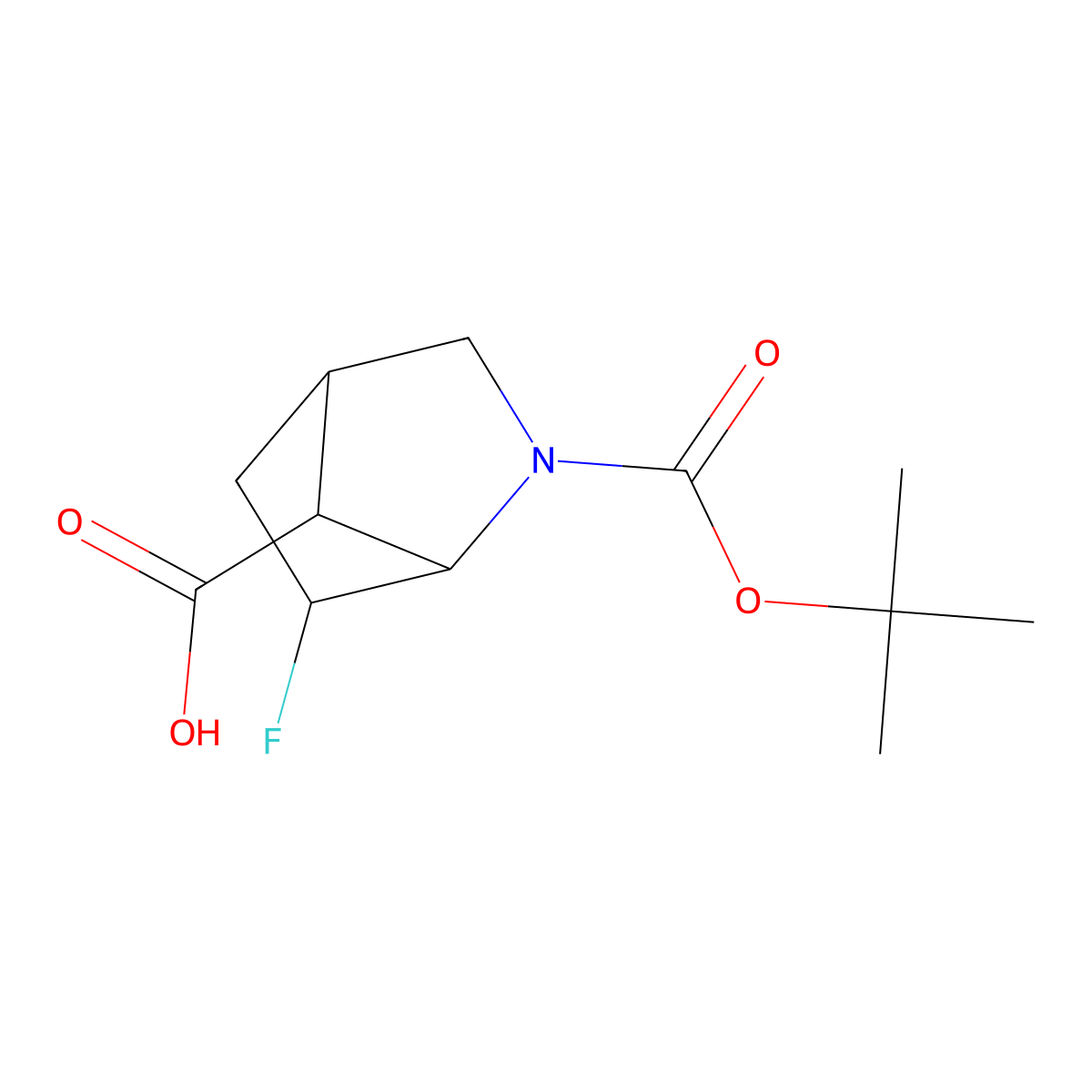 rac-(1R,4R,6S,7S)-2-[(tert-butoxy)carbonyl]-6-fluoro-2-azabicyclo[2.2.1]heptane-7-carboxylic acid molecular structure, CAS 2639392-79-1