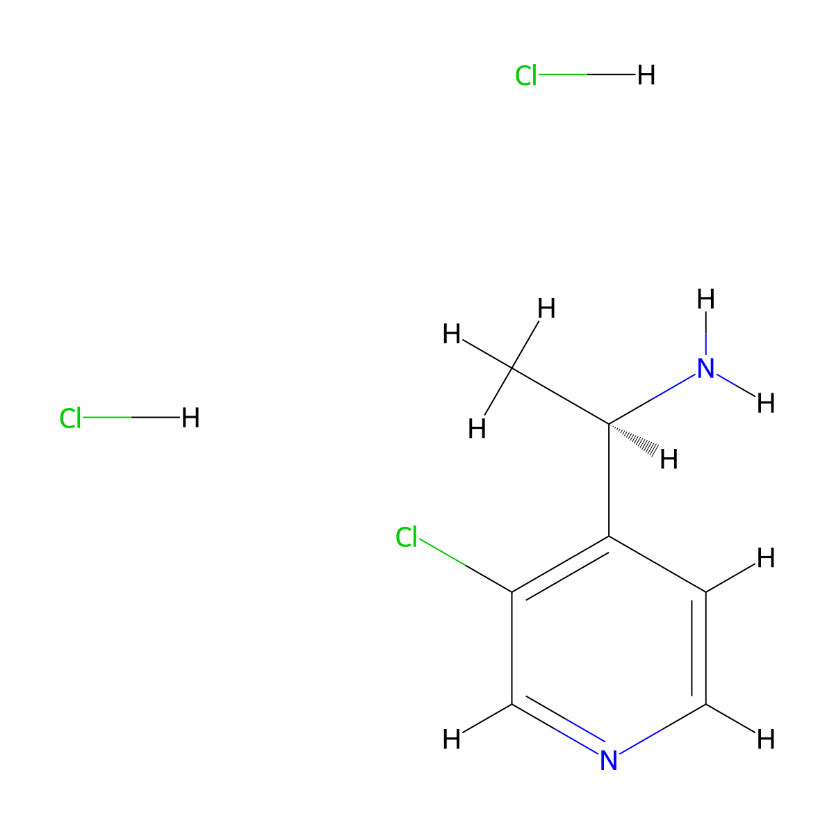 (1R)-1-(3-chloropyridin-4-yl)ethan-1-amine dihydrochloride molecular structure, CAS 2639392-83-7