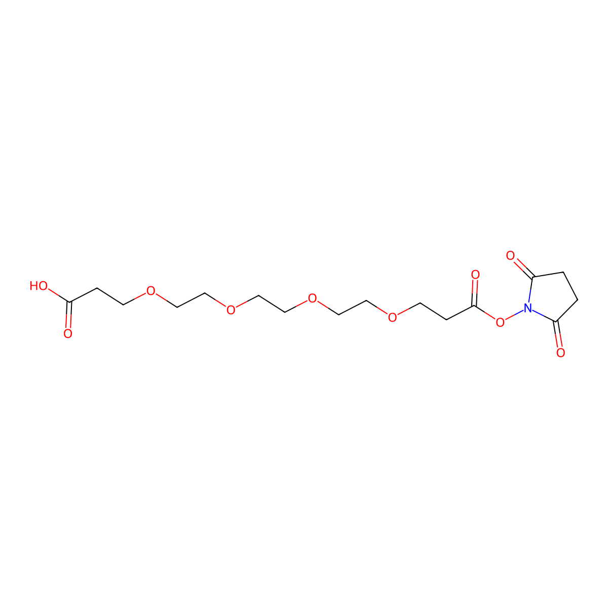 Acid-PEG4-NHS ester molecular structure, CAS 2639395-41-6