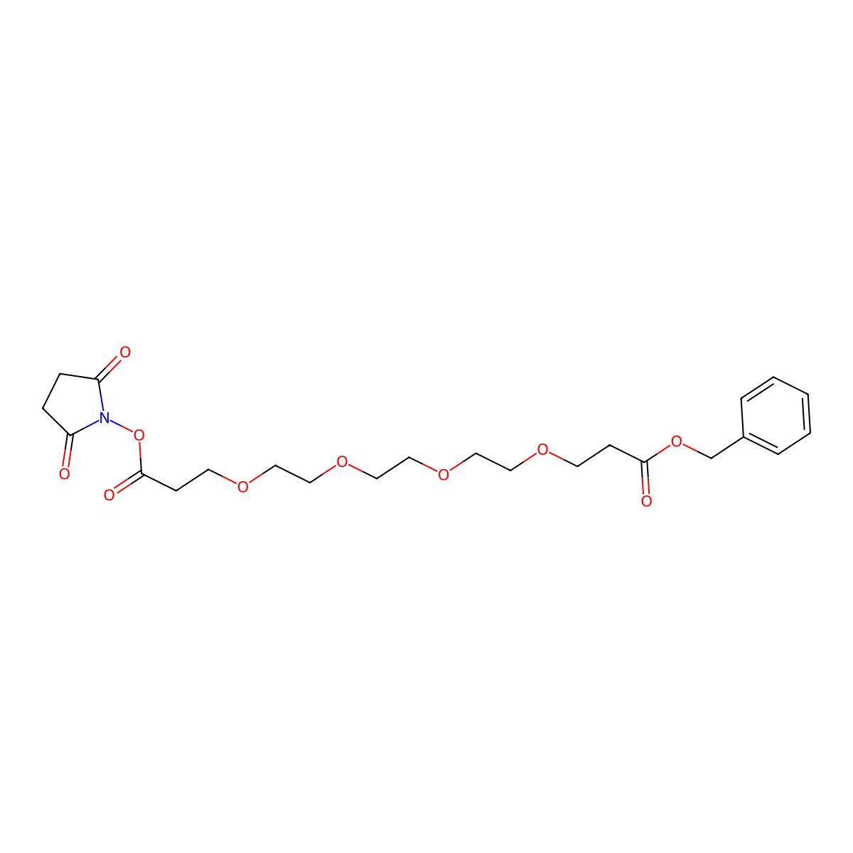 Benzyloxy carbonyl-PEG4-NHS ester molecular structure, CAS 2639395-44-9