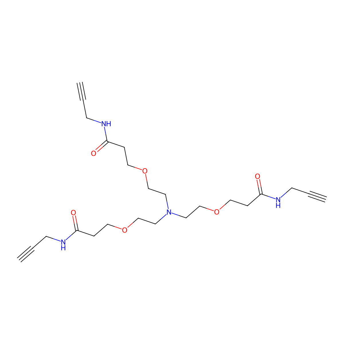 Tri(propargyl-NHCO-ethyloxyethyl)amine molecular structure, CAS 2639395-46-1