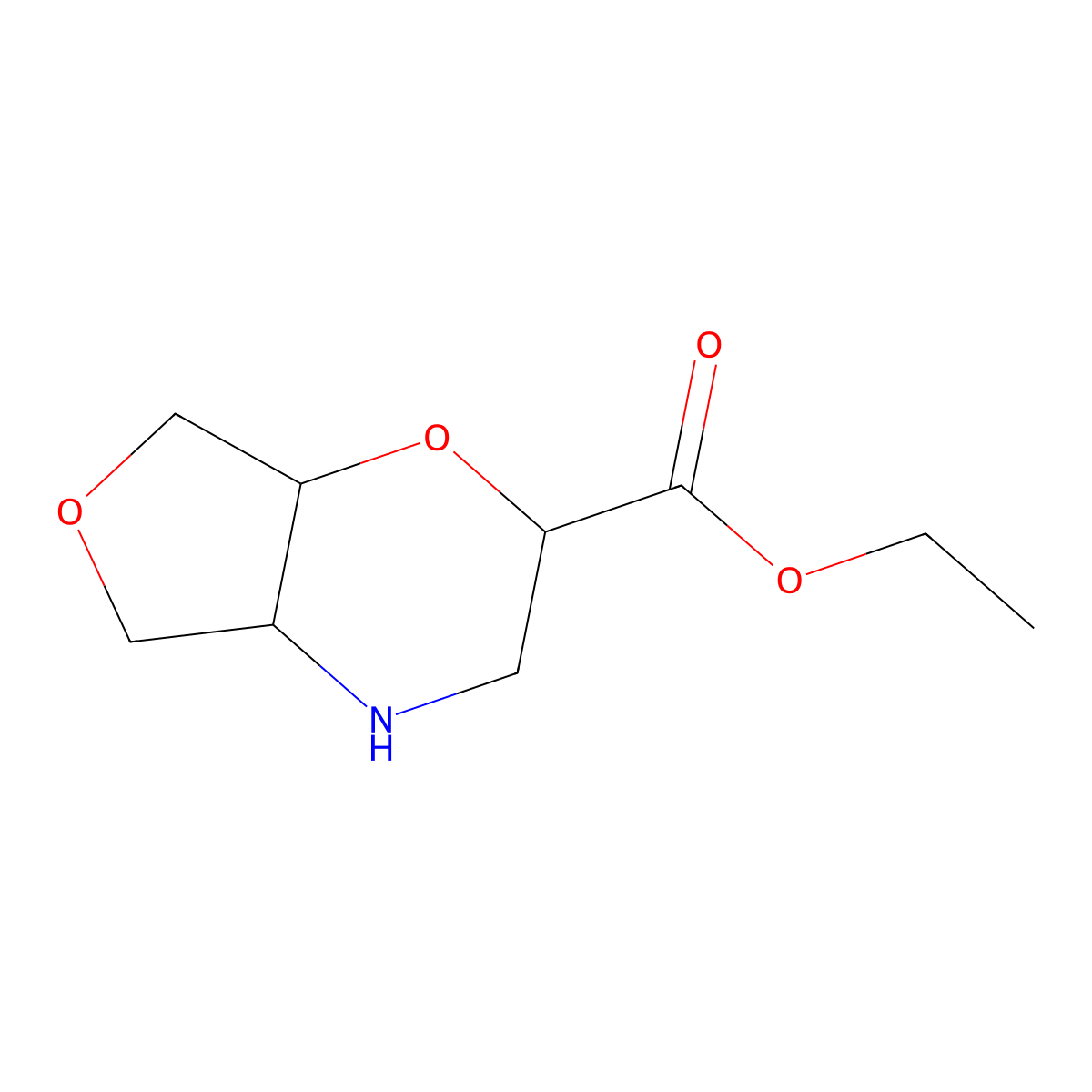 rac-ethyl (4aR,7aS)-hexahydro-2H-furo[3,4-b][1,4]oxazine-2-carboxylate molecular structure, CAS 2639398-96-0