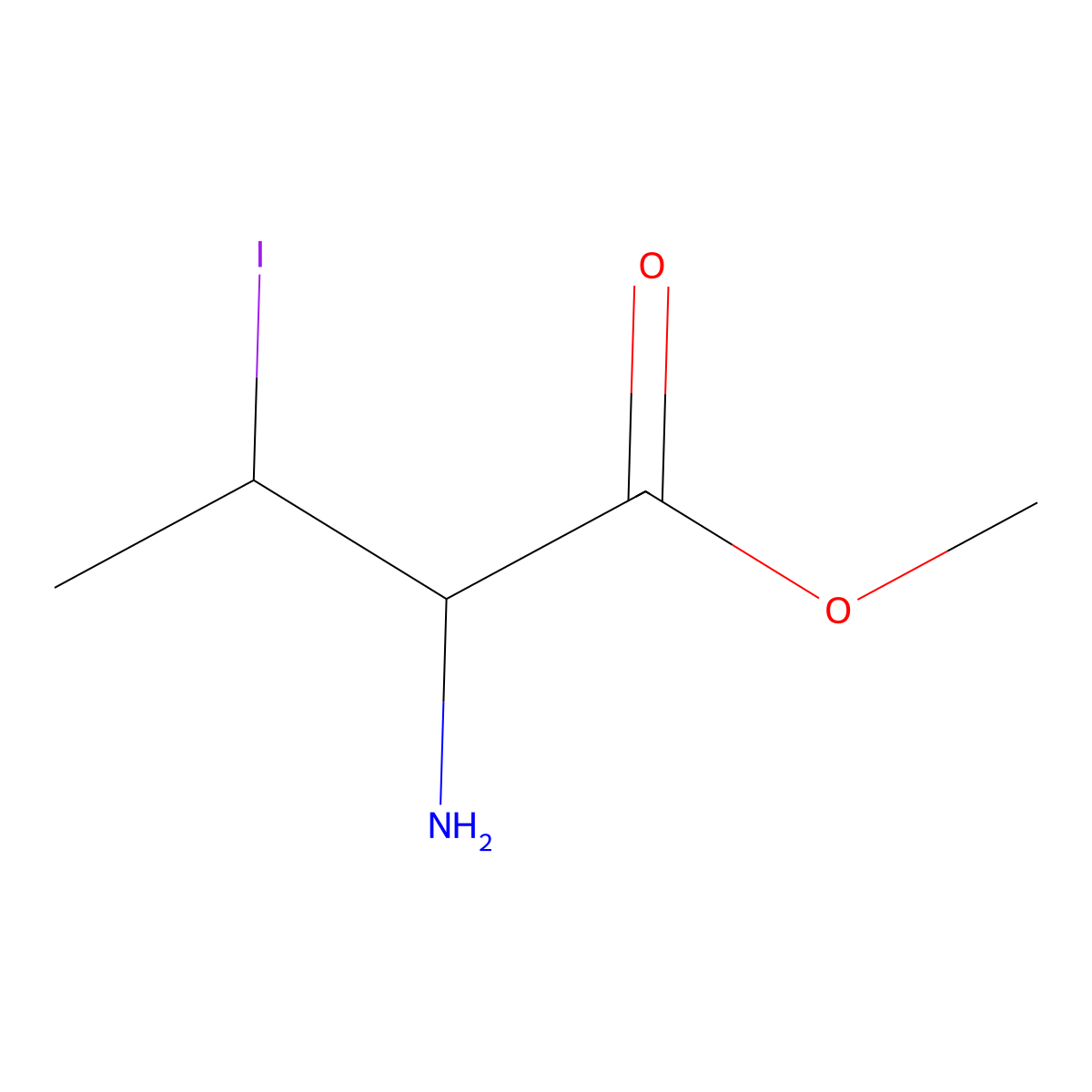 methyl (2R)-2-amino-3-iodobutanoate molecular structure, CAS 2639399-04-3