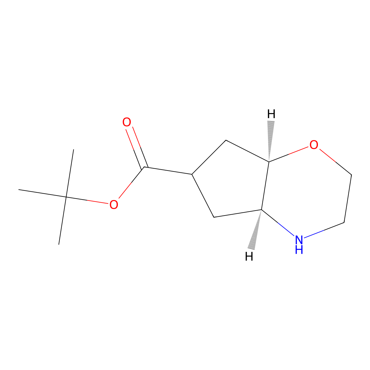 rac-tert-butyl (4aR,7aS)-octahydrocyclopenta[b][1,4]oxazine-6-carboxylate molecular structure, CAS 2639399-15-6