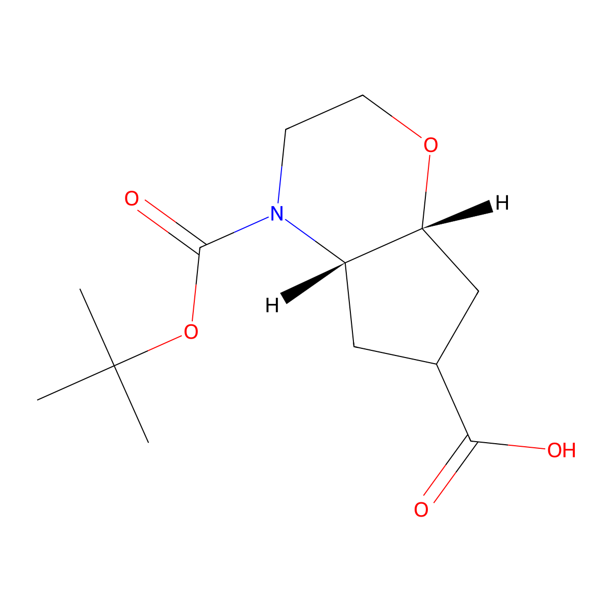rac-(4aR,7aS)-4-[(tert-butoxy)carbonyl]-octahydrocyclopenta[b][1,4]oxazine-6-carboxylic acid molecular structure, CAS 2639399-36-1