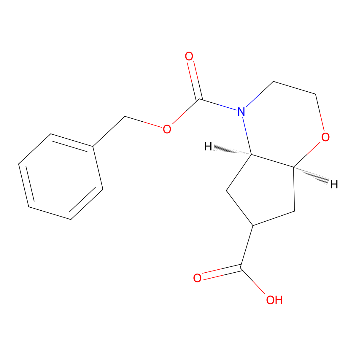 rac-(4aR,7aS)-4-[(benzyloxy)carbonyl]-octahydrocyclopenta[b][1,4]oxazine-6-carboxylic acid molecular structure, CAS 2639399-59-8
