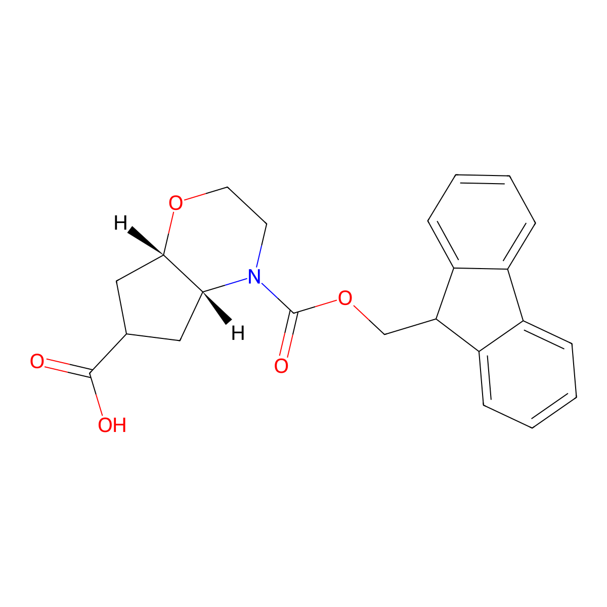 rac-(4aR,7aS)-4-{[(9H-fluoren-9-yl)methoxy]carbonyl}-octahydrocyclopenta[b][1,4]oxazine-6-carboxylicacid molecular structure, CAS 2639400-35-2