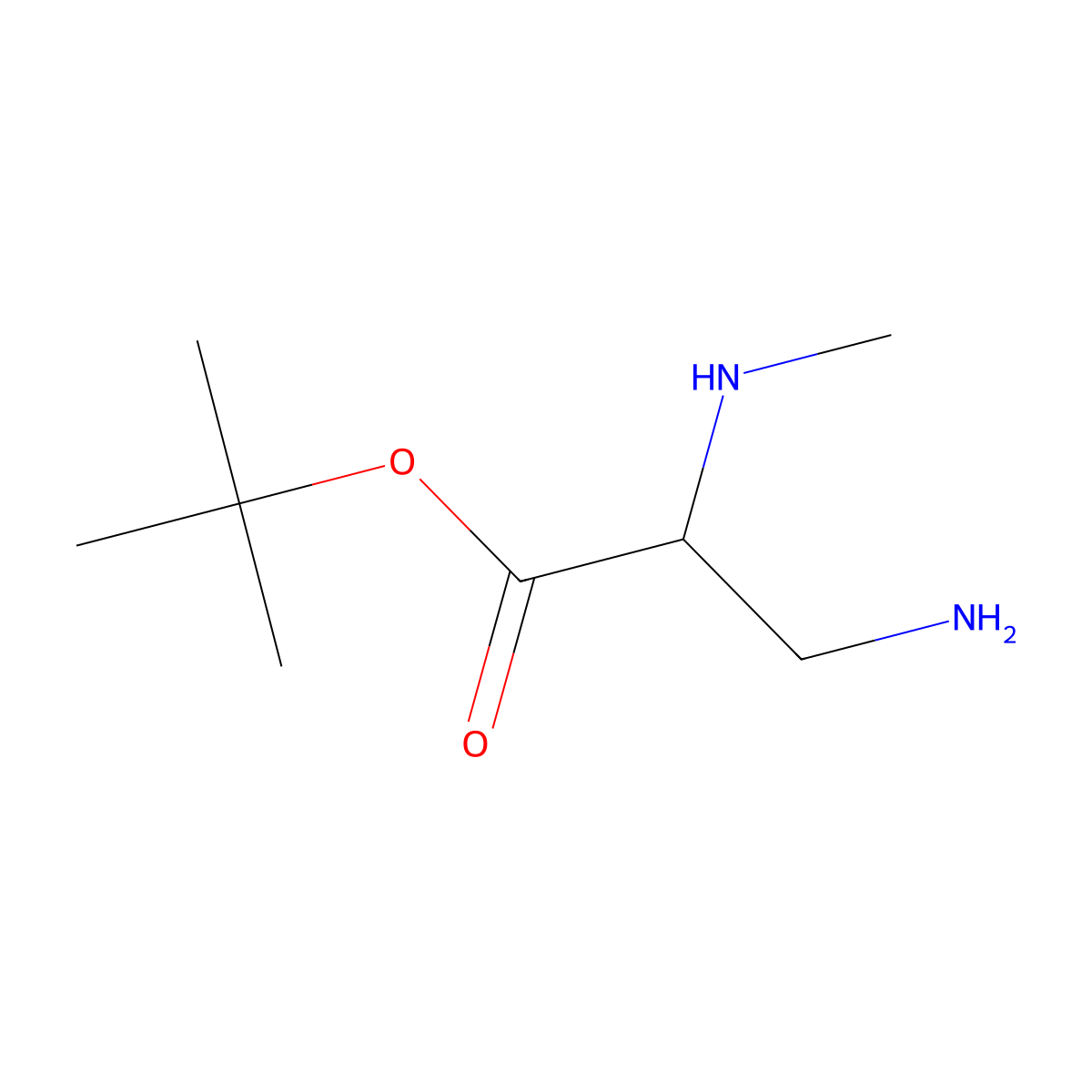 Tert-butyl 3-amino-2-(methylamino)propanoate molecular structure, CAS 2639401-12-8