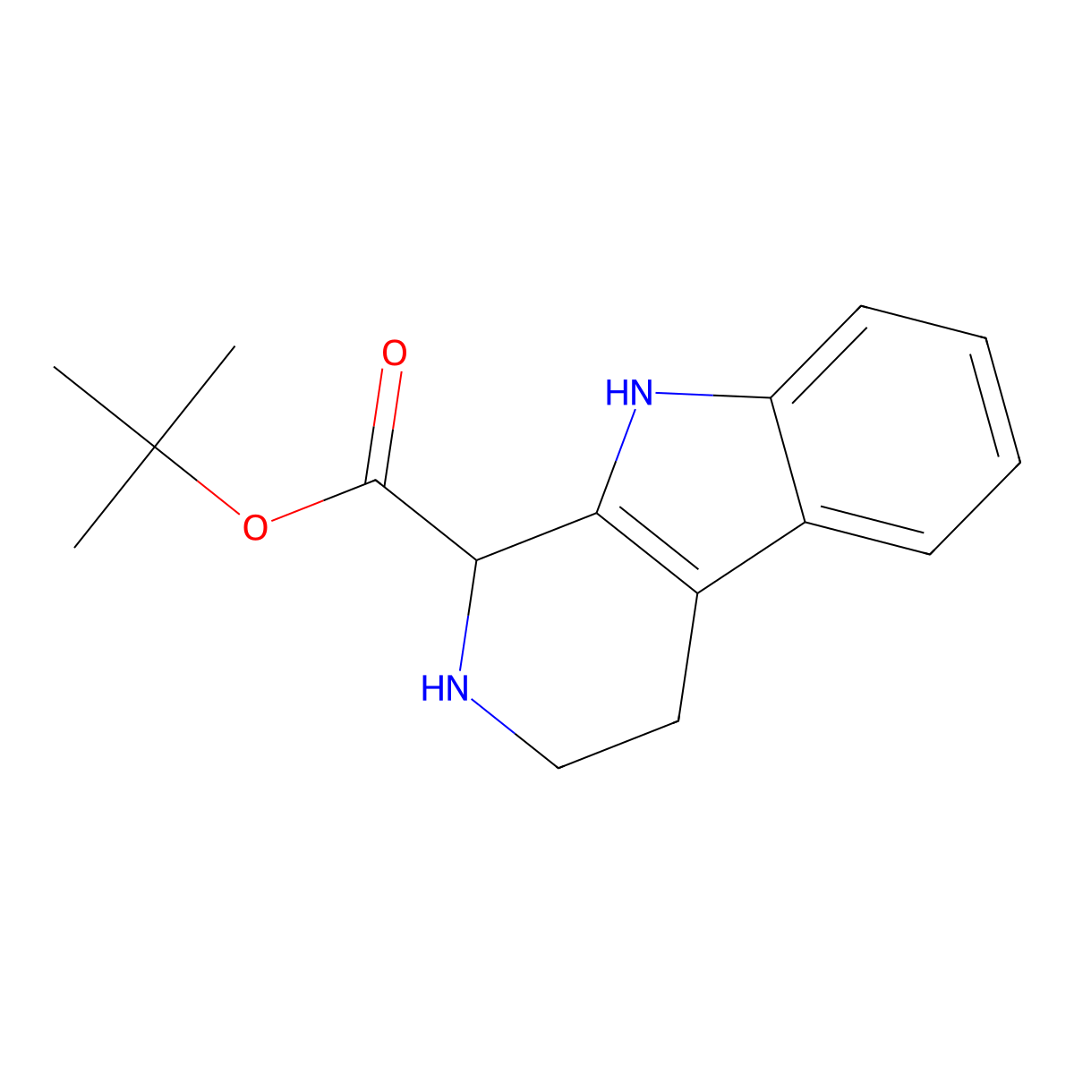 tert-butyl 1H,2H,3H,4H,9H-pyrido[3,4-b]indole-1-carboxylate molecular structure, CAS 2639401-15-1