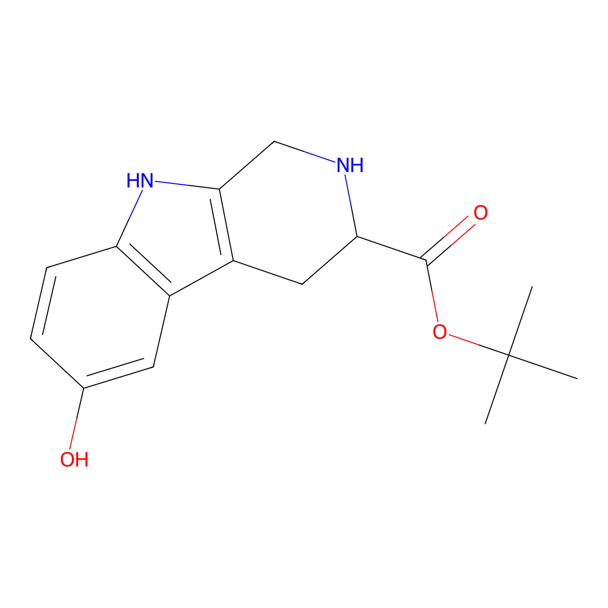 tert-butyl 6-hydroxy-1H,2H,3H,4H,9H-pyrido[3,4-b]indole-3-carboxylate molecular structure, CAS 2639401-21-9