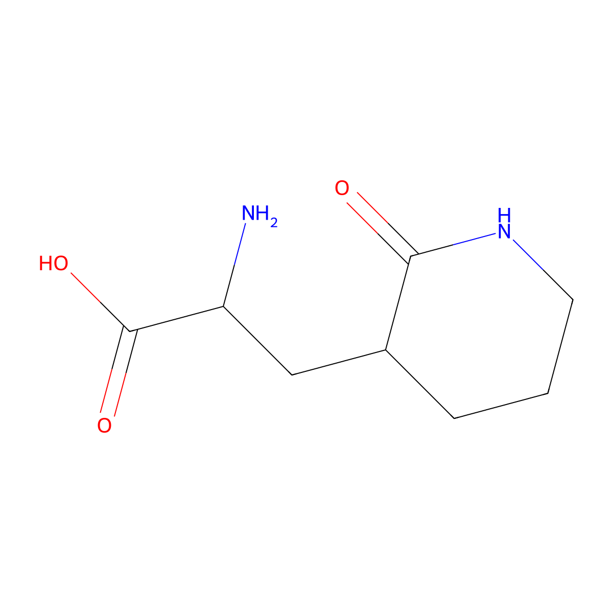 2-Amino-3-(2-oxopiperidin-3-yl)propanoic acid molecular structure, CAS 2639401-31-1