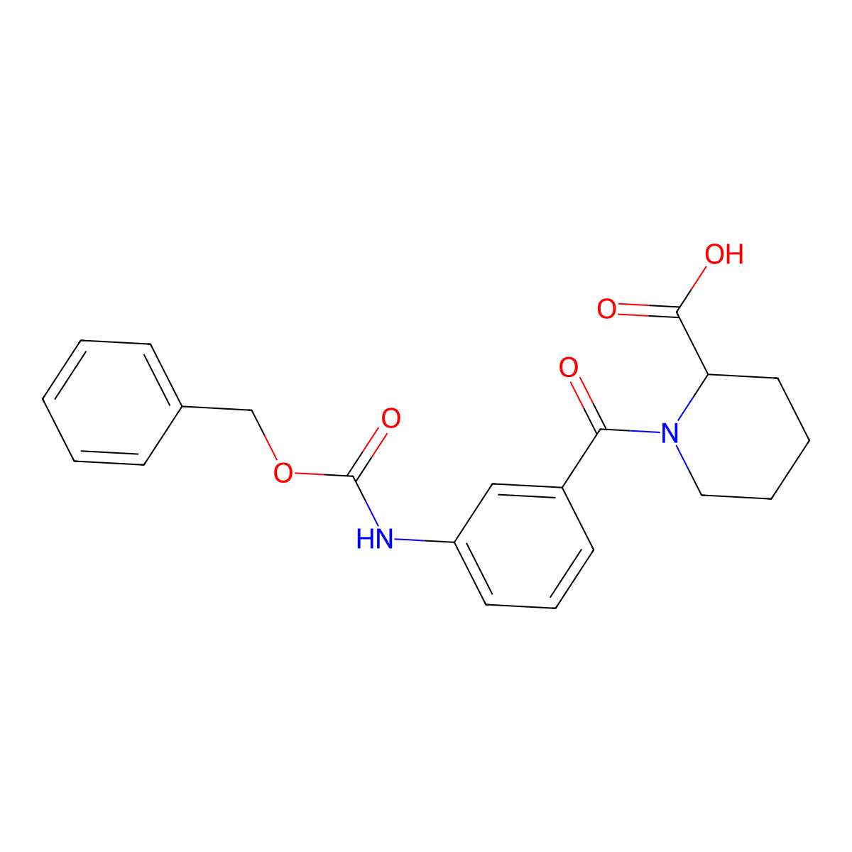 1-(3-{[(Benzyloxy)carbonyl]amino}benzoyl)piperidine-2-carboxylic acid molecular structure, CAS 2639401-45-7