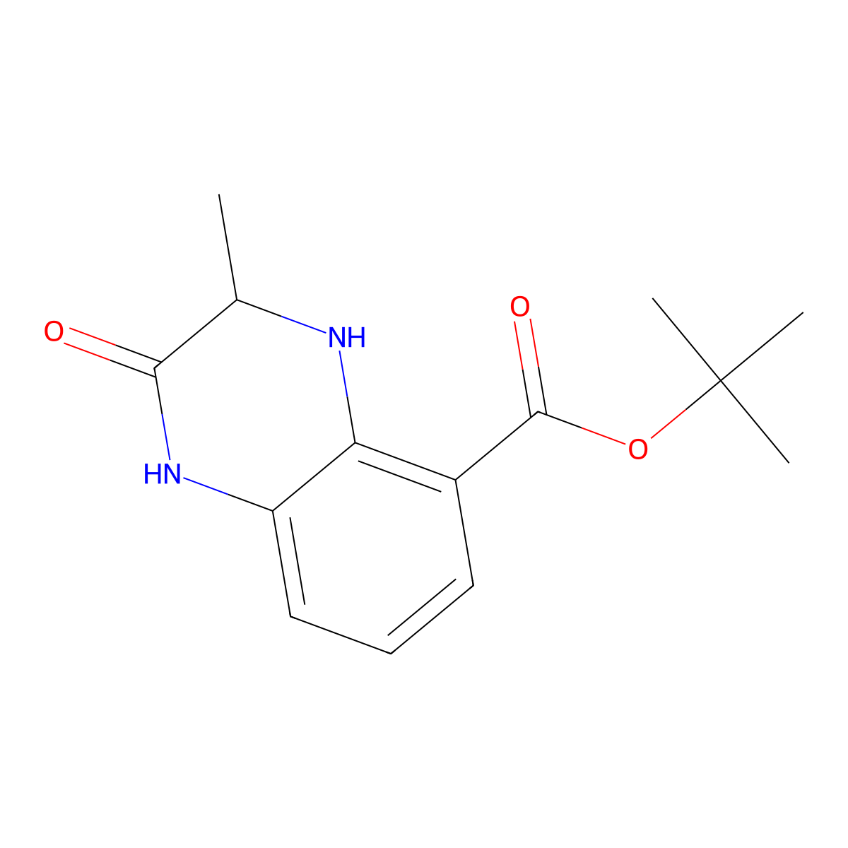 Tert-butyl 3-methyl-2-oxo-1,2,3,4-tetrahydroquinoxaline-5-carboxylate molecular structure, CAS 2639401-72-0