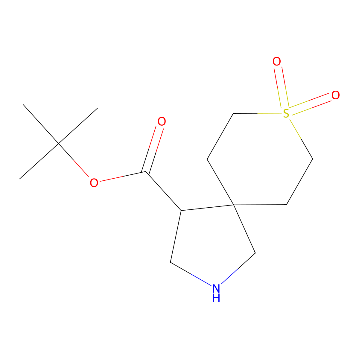 Tert-butyl 8,8-dioxo-8lambda6-thia-2-azaspiro[4.5]decane-4-carboxylate molecular structure, CAS 2639403-12-4