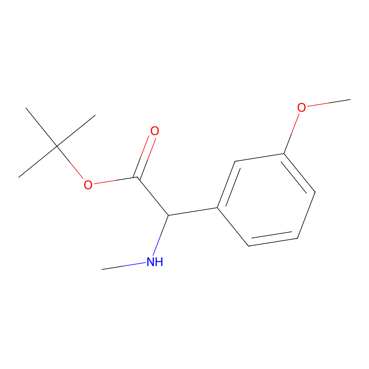 Tert-butyl 2-(3-methoxyphenyl)-2-(methylamino)acetate molecular structure, CAS 2639403-17-9