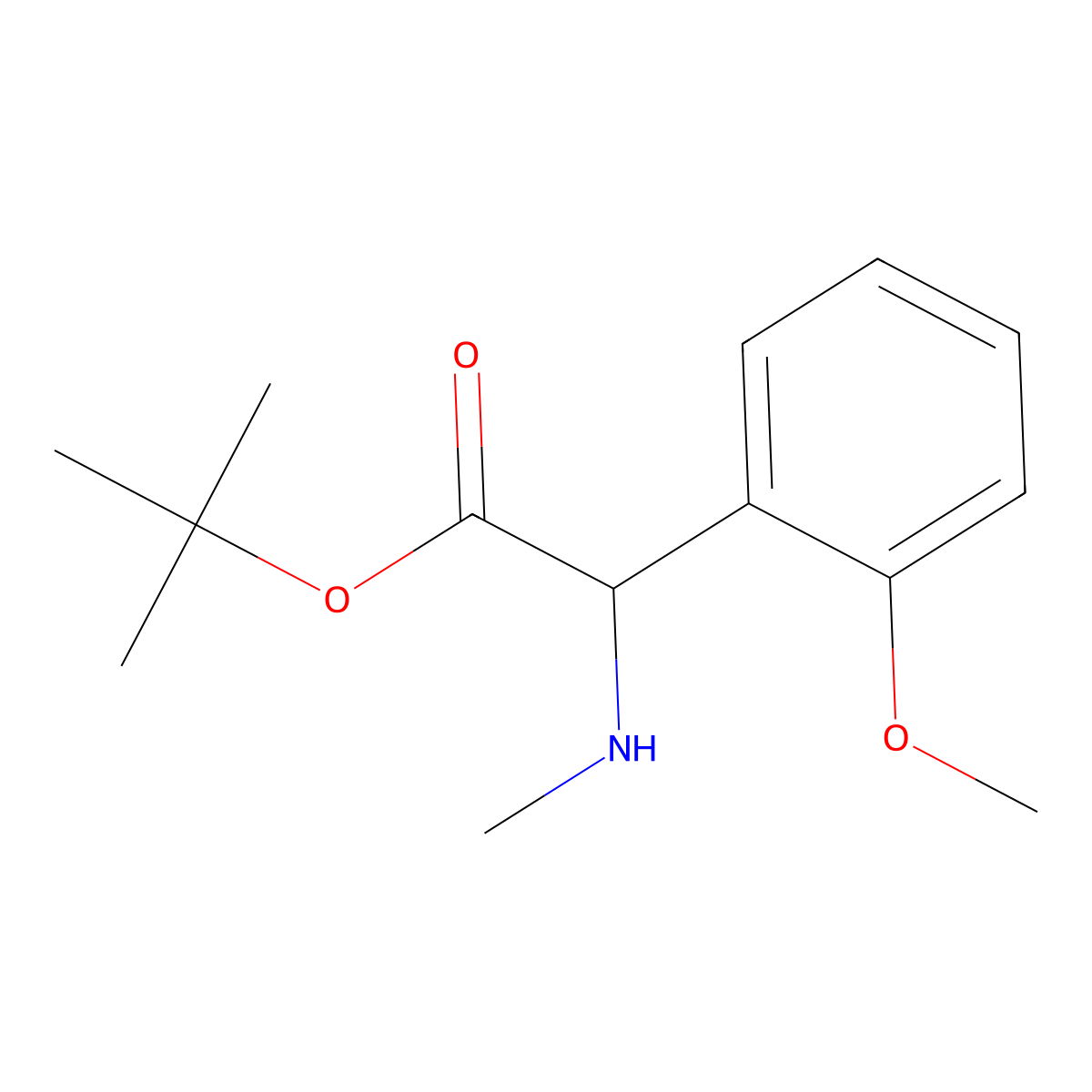 Tert-butyl 2-(2-methoxyphenyl)-2-(methylamino)acetate molecular structure, CAS 2639403-18-0