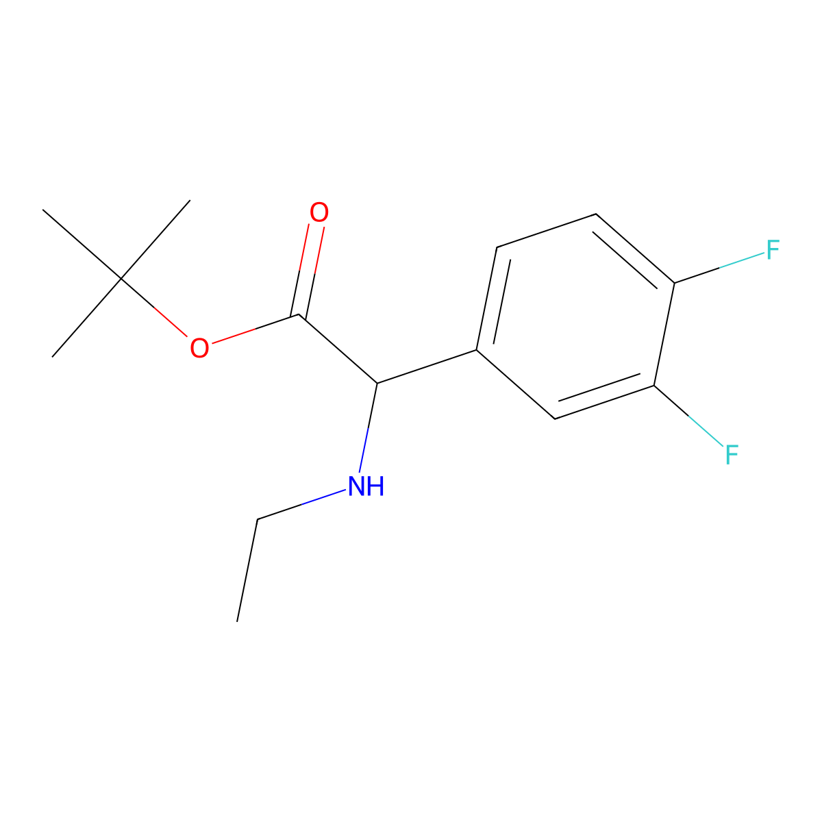 Tert-butyl 2-(3,4-difluorophenyl)-2-(ethylamino)acetate molecular structure, CAS 2639403-22-6