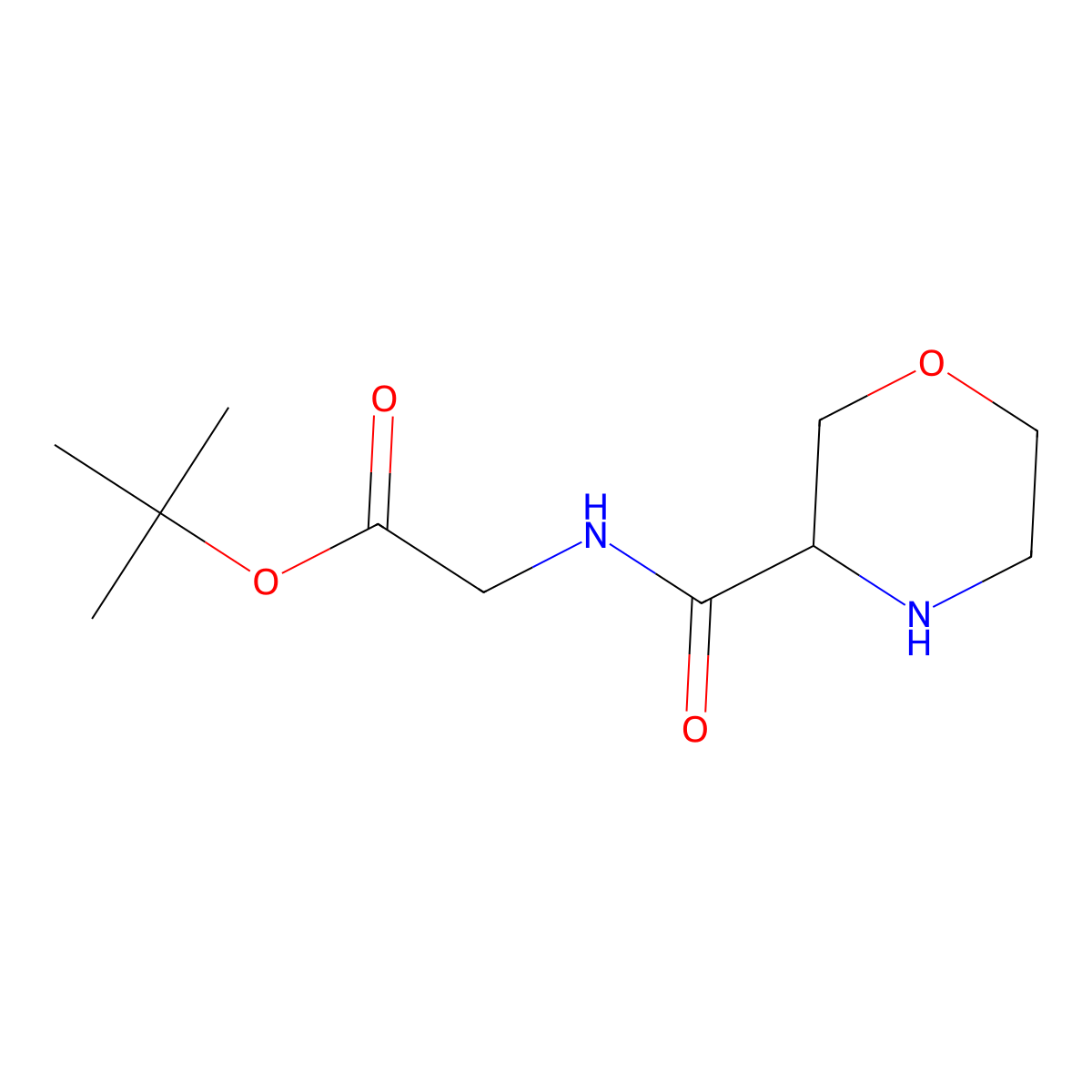 Tert-butyl 2-[(morpholin-3-yl)formamido]acetate molecular structure, CAS 2639403-35-1