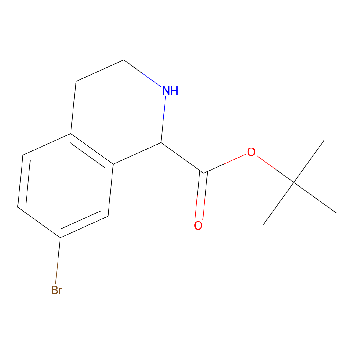 Tert-butyl 7-bromo-1,2,3,4-tetrahydroisoquinoline-1-carboxylate molecular structure, CAS 2639403-36-2